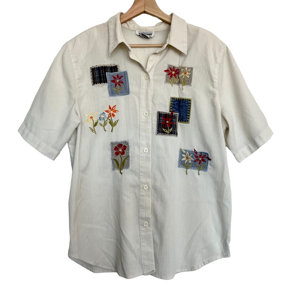 Vintage Embroidered Patchwork Shirt - Picture 2 of 6